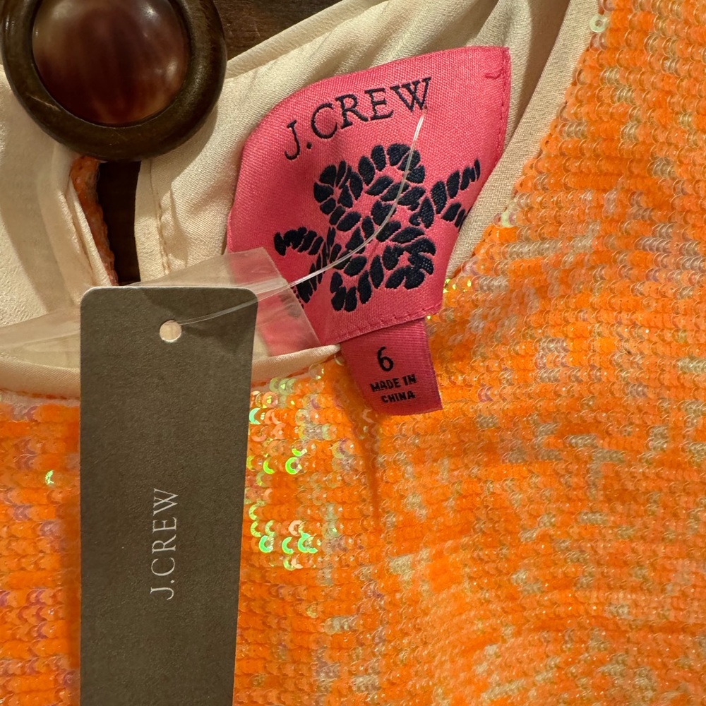 J. Crew Orange Sequin Shell long dress - Picture 11 of 13